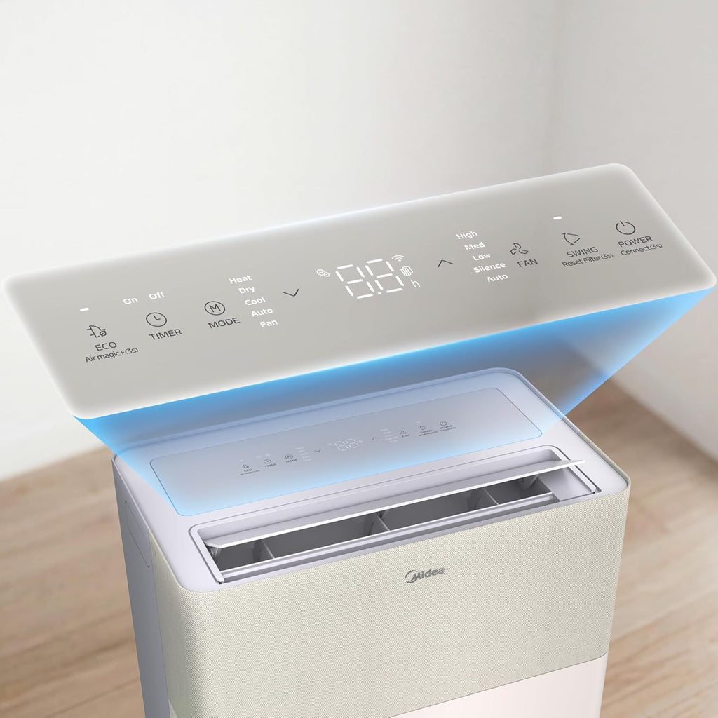 Midea PortaSplit-E Mobile Air Conditioner, Cooling A++/Heating A+, 12000 BTU 3.5 kW, Mini Split Air Conditioning, Peach, for Rooms up to 42 m² / 105 m³, Only 39 dB(A) in Silent Mode [Energy Class A++]